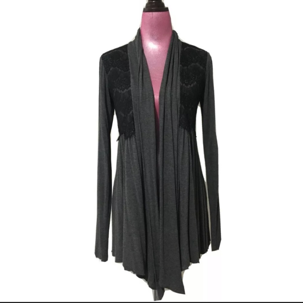 Bailey 44 Open Front Cardigan With Lace Detail